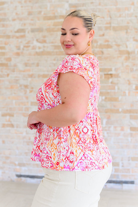 Load image into Gallery viewer, A Matter of Time Flutter Sleeve Top in Multi
