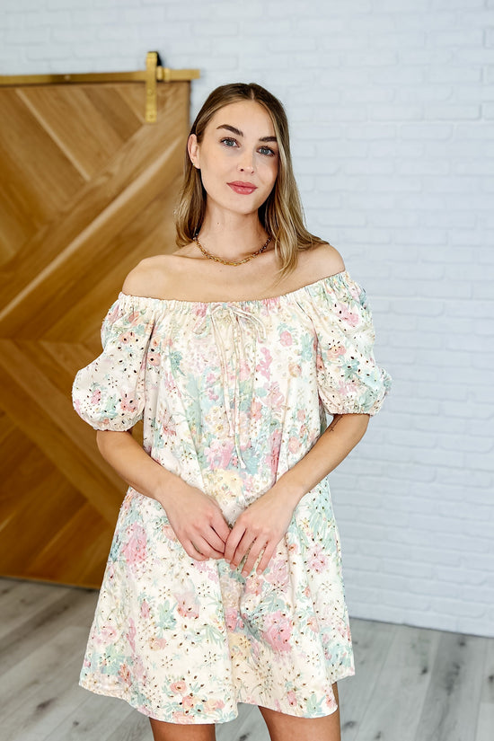 Load image into Gallery viewer, Bow Peep Eyelet Knit Dress in Pink and Green
