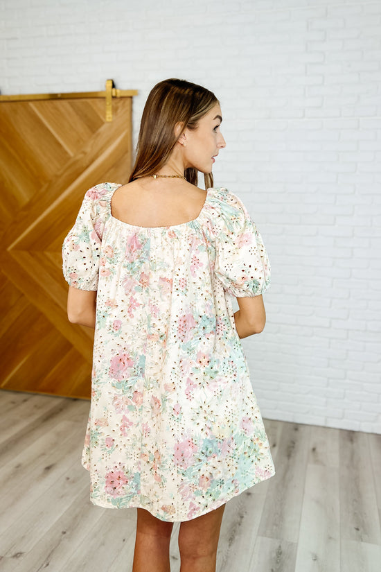 Load image into Gallery viewer, Bow Peep Eyelet Knit Dress in Pink and Green
