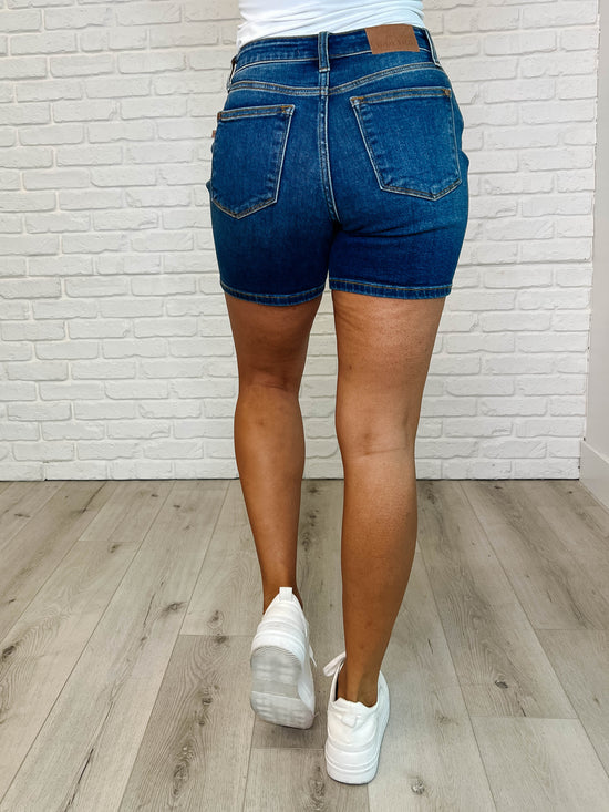 Load image into Gallery viewer, Darcy High Rise Adjustable Button Dad Shorts

