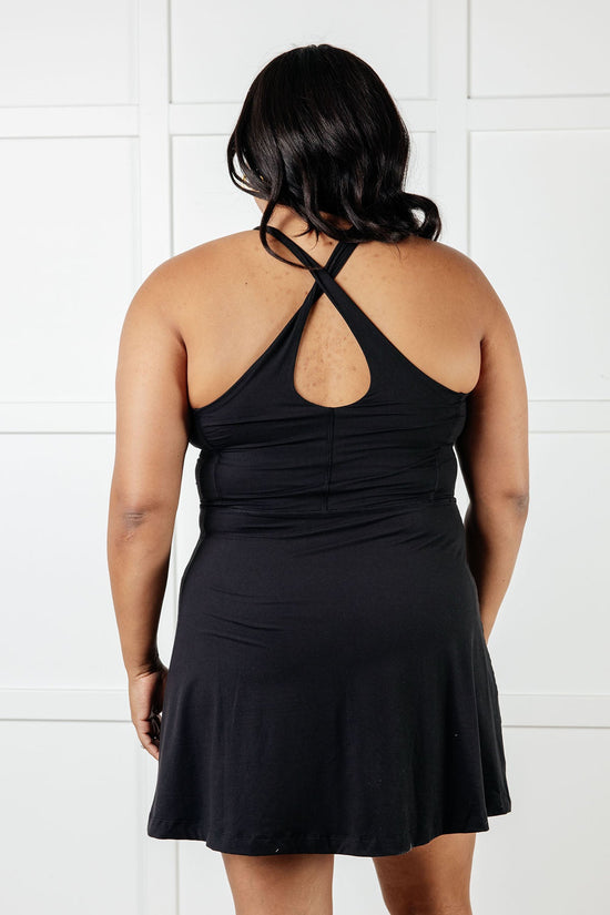 Load image into Gallery viewer, Gym and Tonic Butter Romper Dress in  Black
