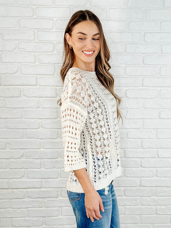 Load image into Gallery viewer, Hallow Laugh Open Knit Top
