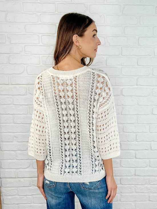 Load image into Gallery viewer, Hallow Laugh Open Knit Top
