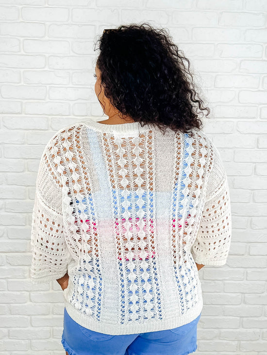 Load image into Gallery viewer, Hallow Laugh Open Knit Top
