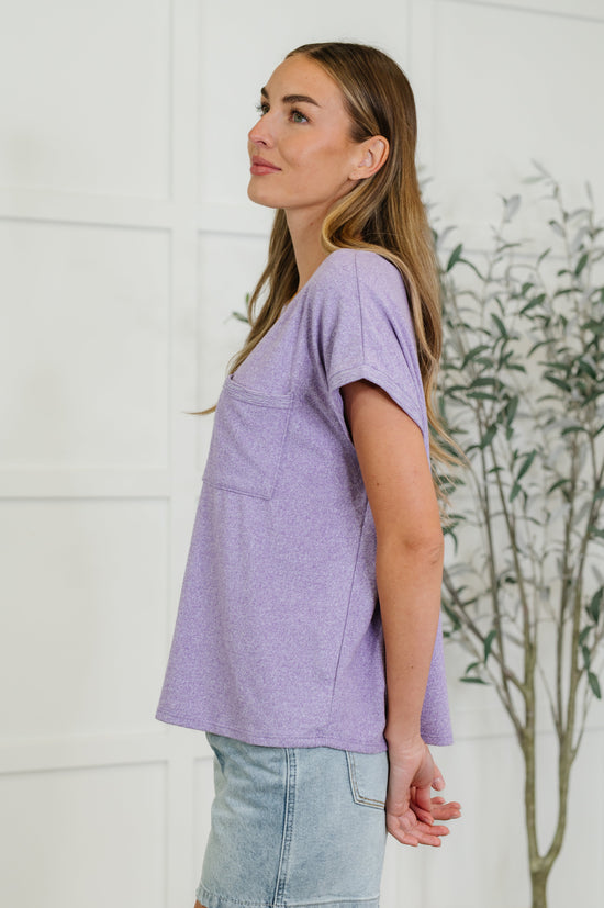 Load image into Gallery viewer, Heathered Harmony Basic Tee in Lavender
