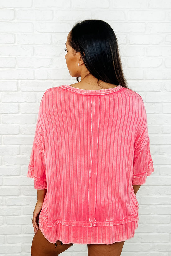 Load image into Gallery viewer, Loosely Speaking Oversized Basic Top in Fuchsia
