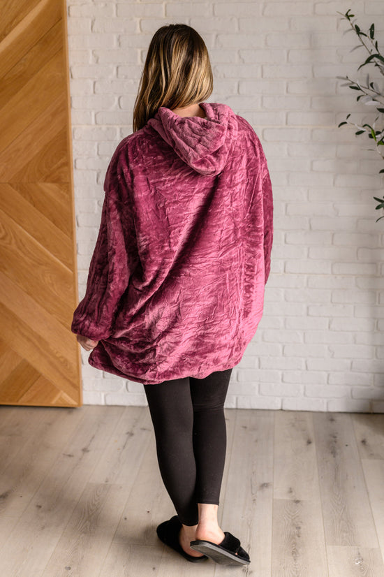 Load image into Gallery viewer, Oversized Velour Blanket Hoodie in Purple
