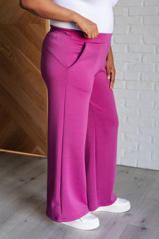 Load image into Gallery viewer, Resort Travel Wide Leg Crop Pant in Magenta
