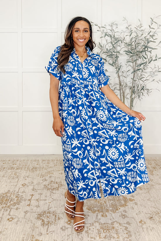 Load image into Gallery viewer, Soft Sonata V-Neck Dress in Blue
