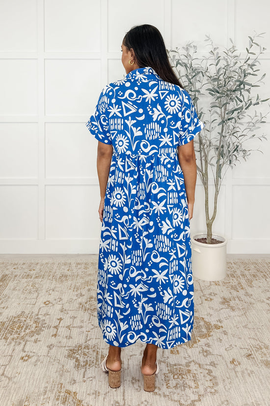 Load image into Gallery viewer, Soft Sonata V-Neck Dress in Blue
