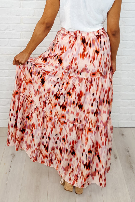 Load image into Gallery viewer, Words Fail Me Watercolor Print Maxi Skirt
