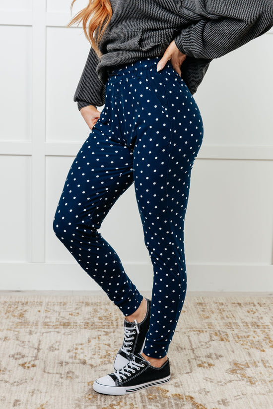 Load image into Gallery viewer, Your New Favorite Joggers in White Polka Dot
